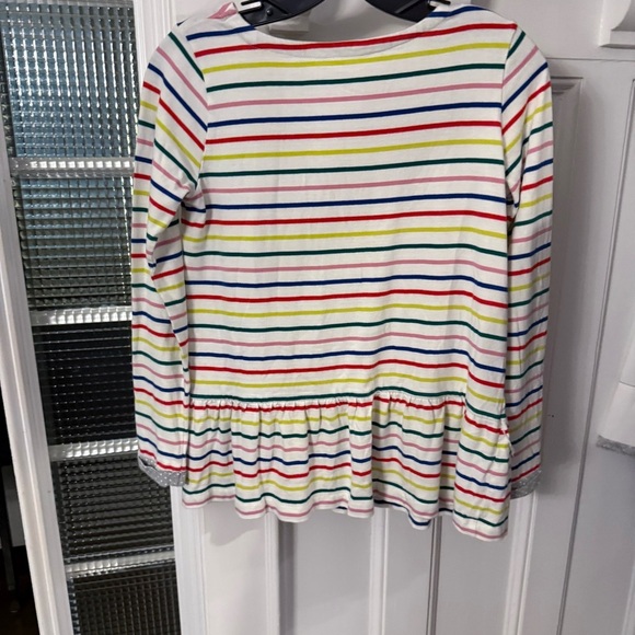 Mini Boden Girls Jersey Stripe Long Sleeve Top Tunic Ruffle Hem Sz 11-12 Yrs - Picture 3 of 10